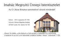 Kémeri Imaház Megnyitó Ünnepi Istentisztelet