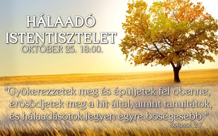 Hálaadó Istentisztelet